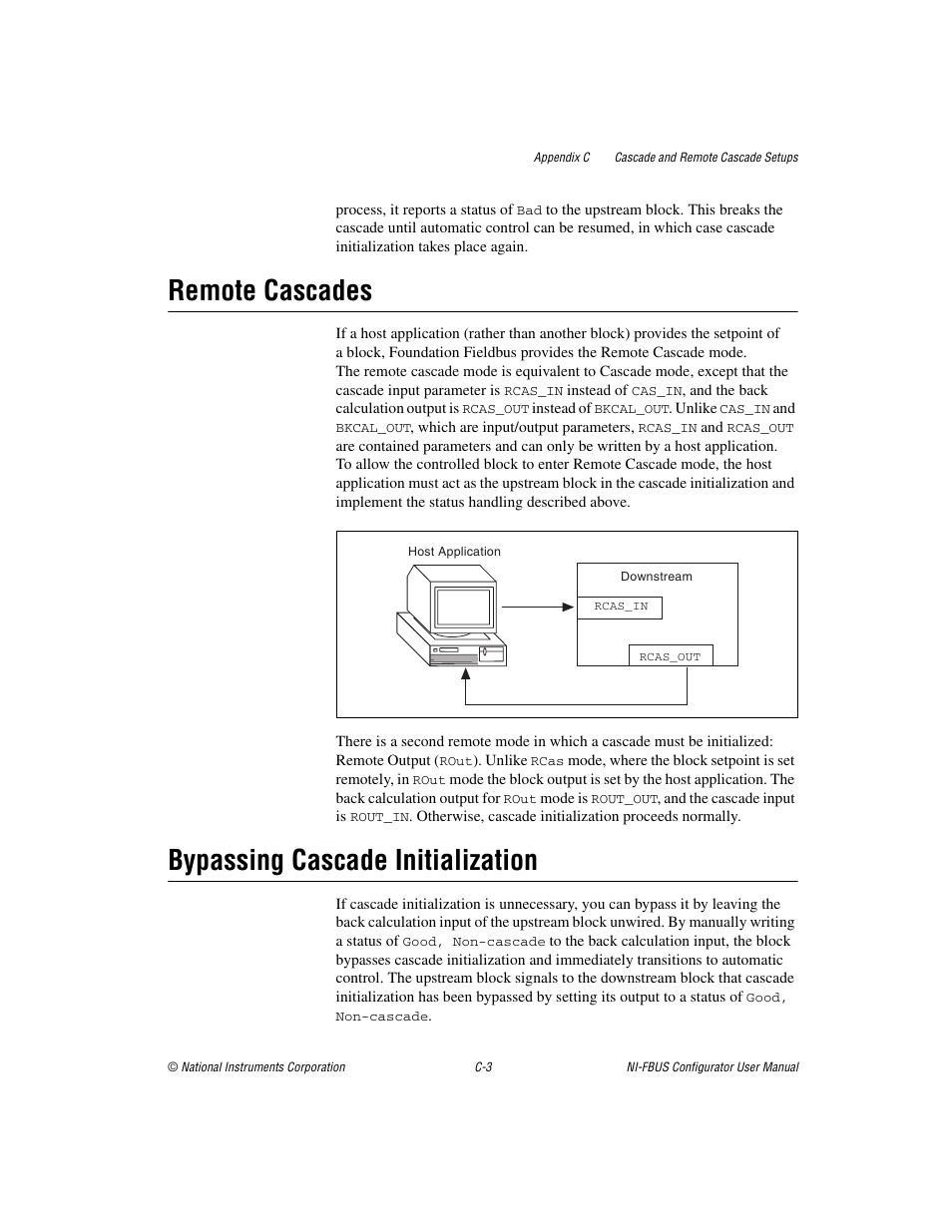 Remote cascades, Bypassing cascade initialization | National Instruments NI-FBUS User Manual | Page 130 / 157