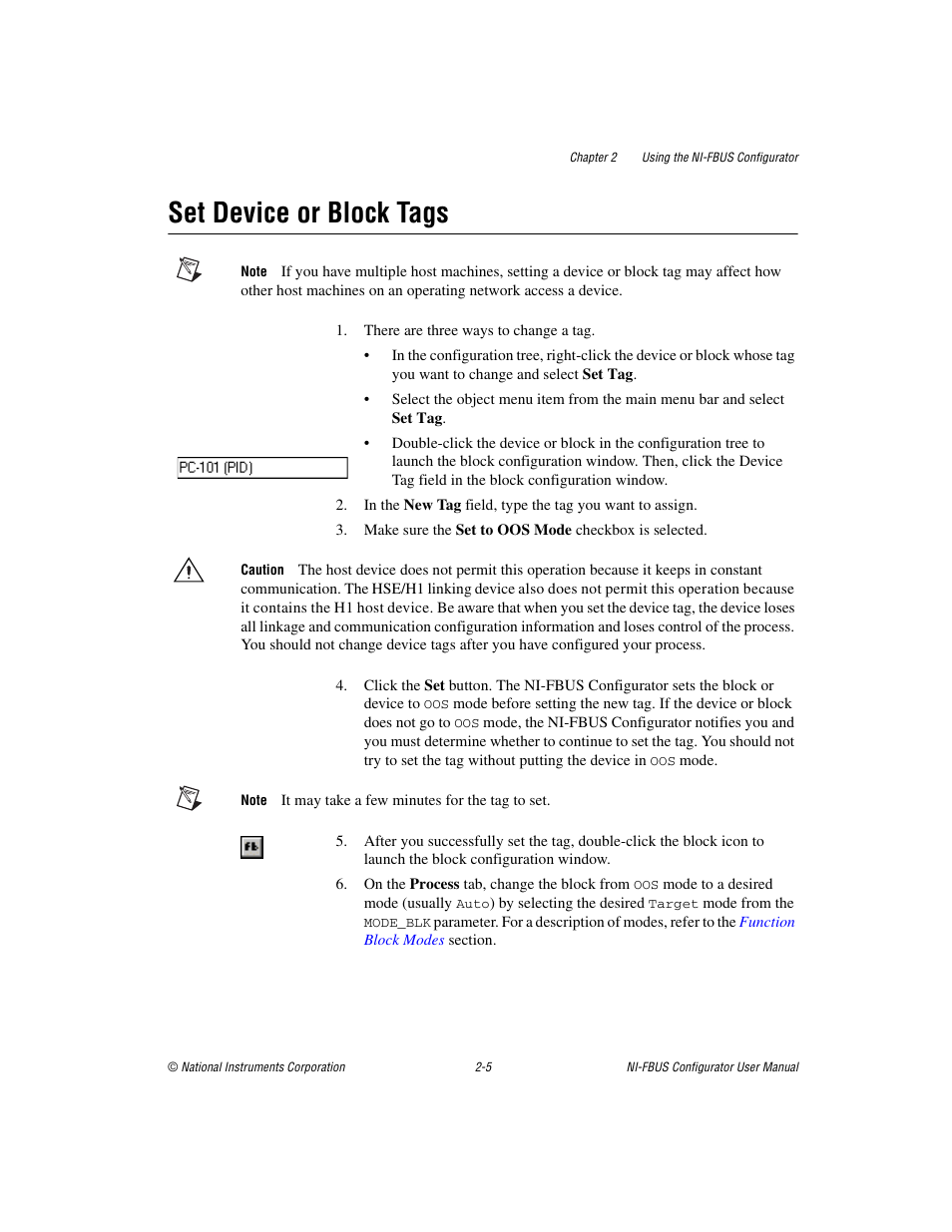 Set device or block tags, Set device or block tags -5 | National Instruments NI-FBUS User Manual | Page 28 / 157
