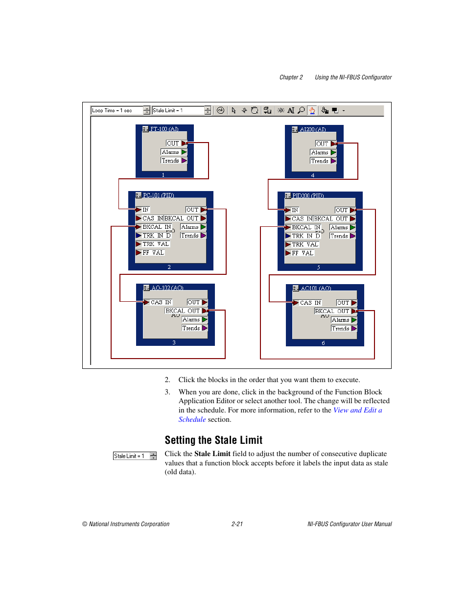 Setting the stale limit, Setting the stale limit -21 | National Instruments NI-FBUS User Manual | Page 44 / 157