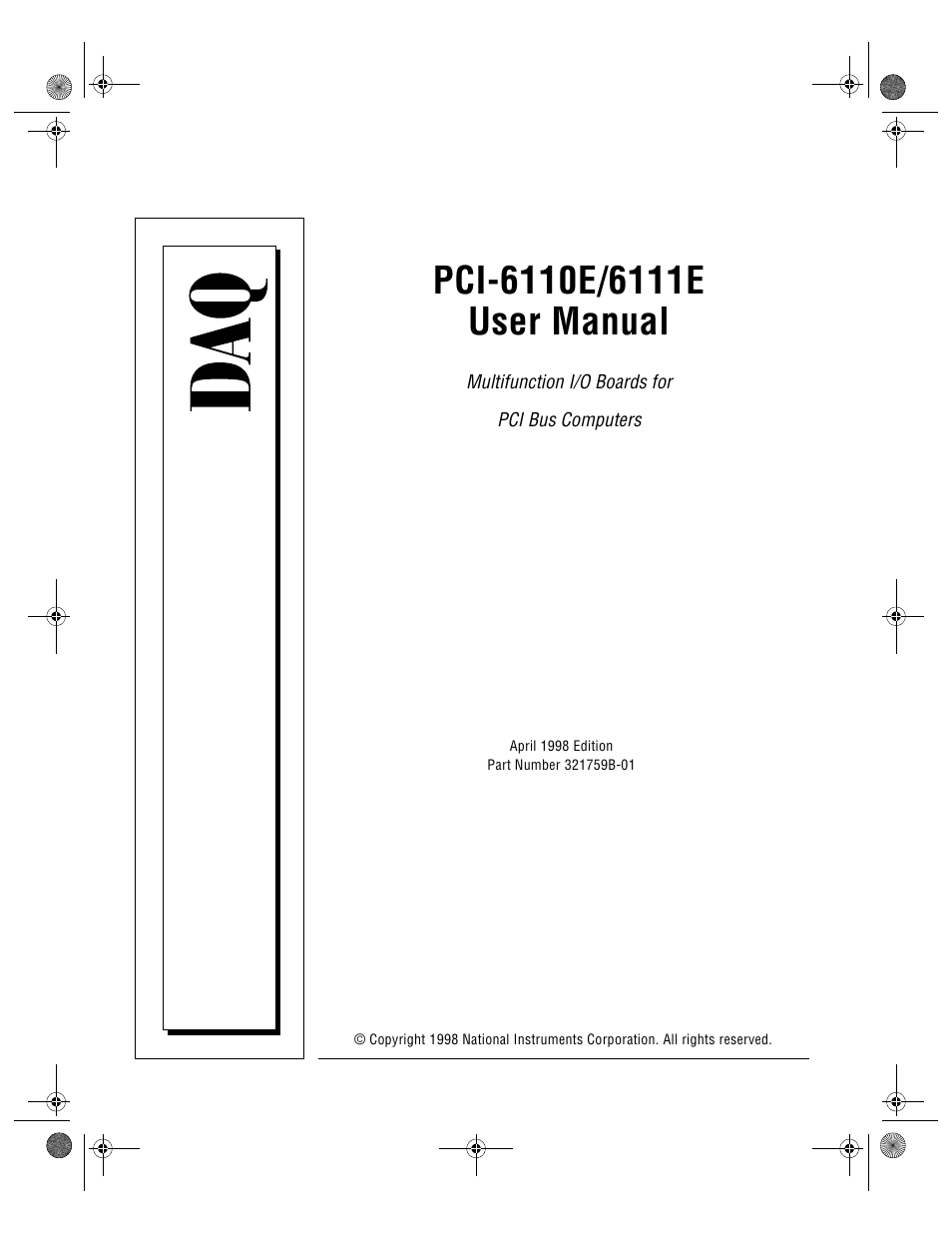 National Instruments PCI-6110E/6111E User Manual | 113 pages