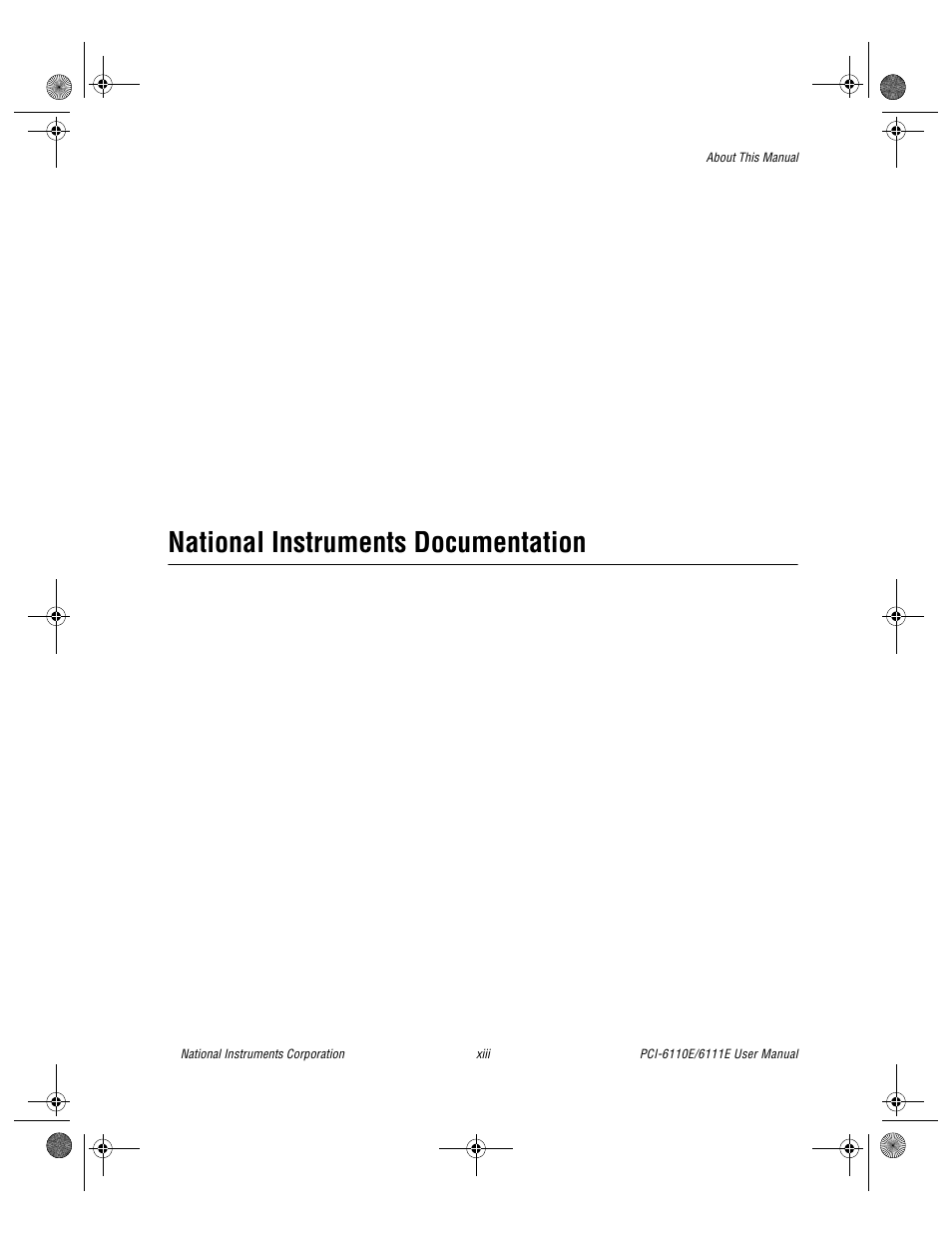 National instruments documentation | National Instruments PCI-6110E/6111E User Manual | Page 11 / 113