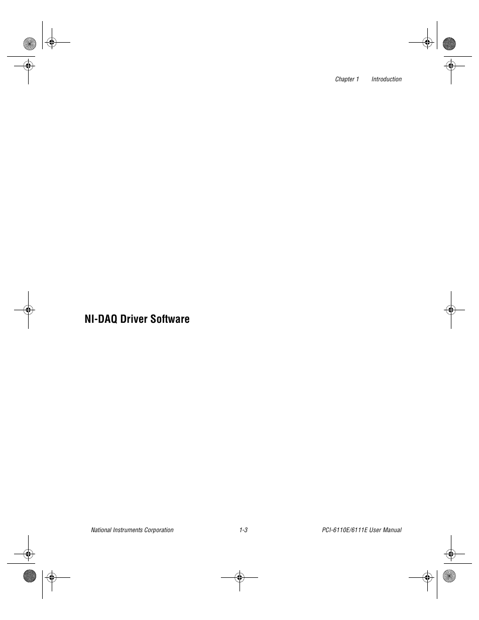 Nidaq driver software, Ni-daq driver software -3, Ni-daq driver software | National Instruments PCI-6110E/6111E User Manual | Page 15 / 113