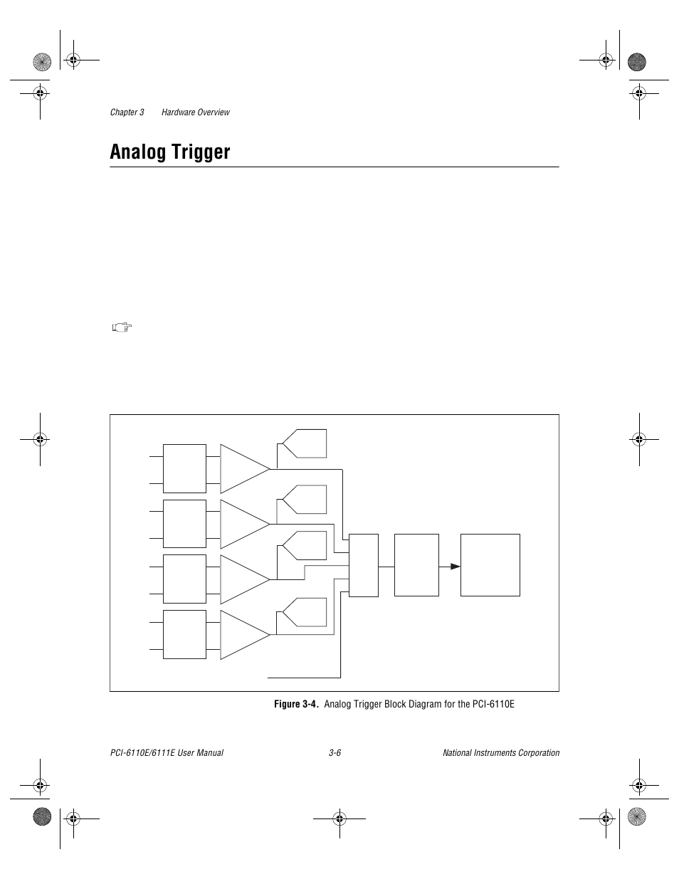 Analog trigger, Analog trigger -6, Figure 3-4 | Analog trigger block diagram for the pci-6110e -6 | National Instruments PCI-6110E/6111E User Manual | Page 26 / 113