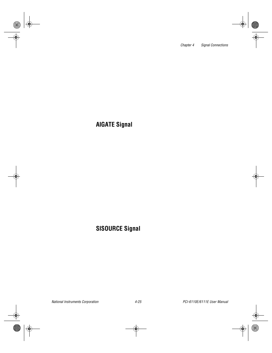 Aigate signal -25 sisource signal -25, Aigate signal, Sisource signal | National Instruments PCI-6110E/6111E User Manual | Page 58 / 113