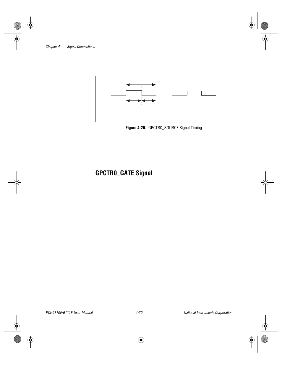 Figure 4-26. gpctr0_source signal timing, Gpctr0_gate signal -30, Figure 4-26. gpctr0_source signal timing -30 | Gpctr0_gate signal | National Instruments PCI-6110E/6111E User Manual | Page 63 / 113