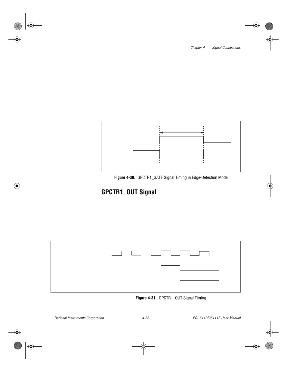 Figure 4-31. gpctr1_out signal timing, Gpctr1_out signal -33, Gpctr1_out signal | National Instruments PCI-6110E/6111E User Manual | Page 66 / 113