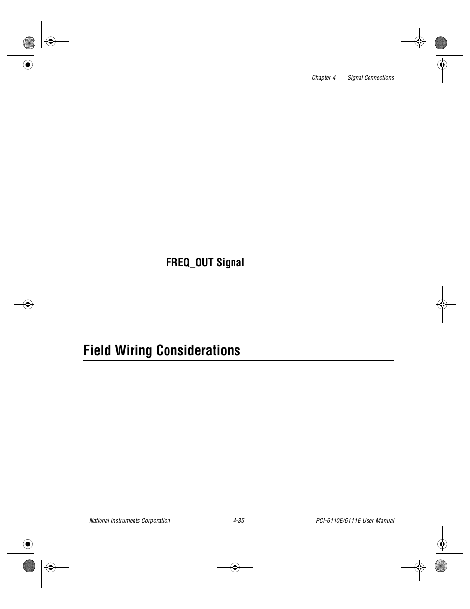 Field wiring considerations, Freq_out signal -35, Field wiring considerations -35 | Freq_out signal | National Instruments PCI-6110E/6111E User Manual | Page 68 / 113