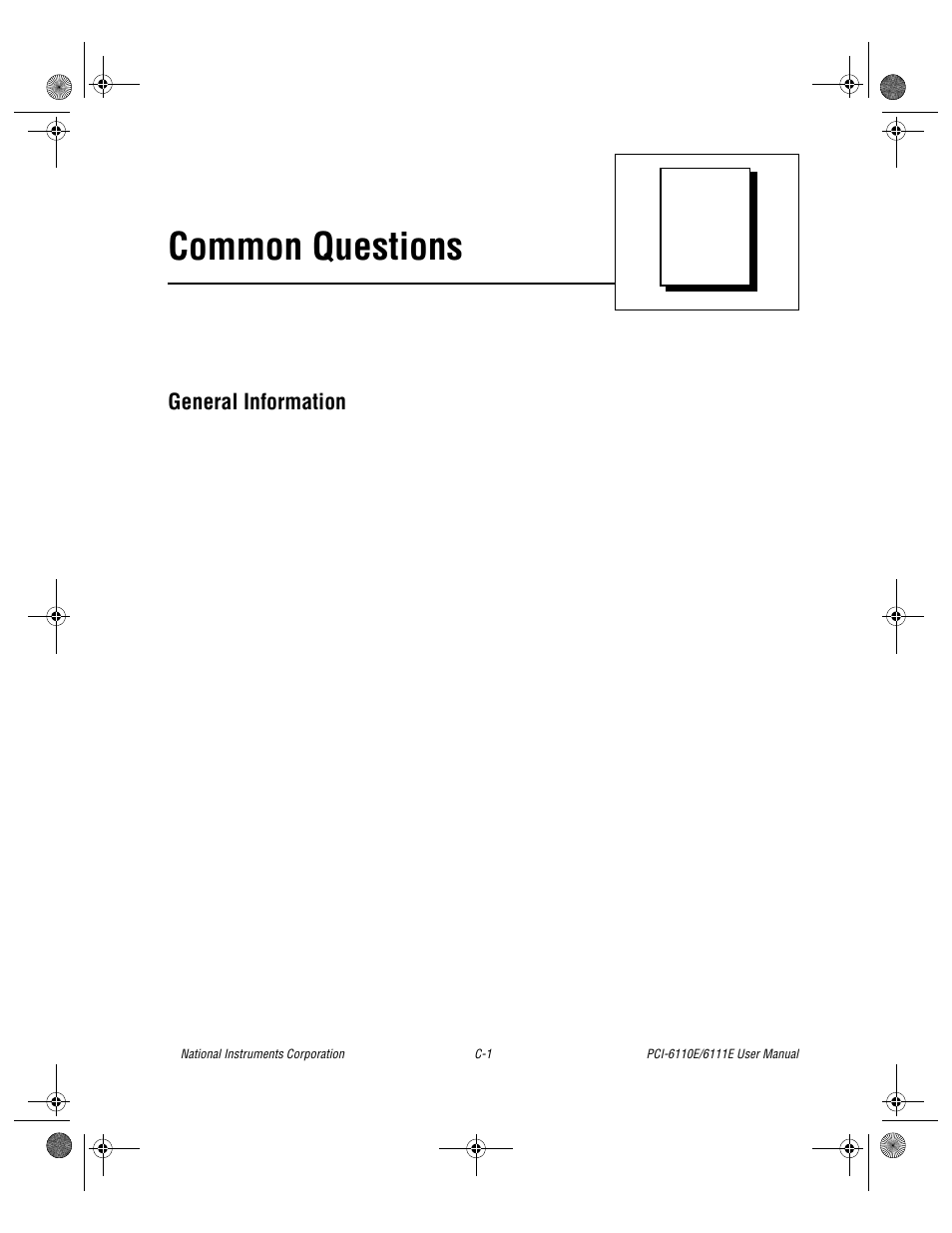 Appendix c common questions, General information, Appendix c, common questions | Common questions | National Instruments PCI-6110E/6111E User Manual | Page 84 / 113