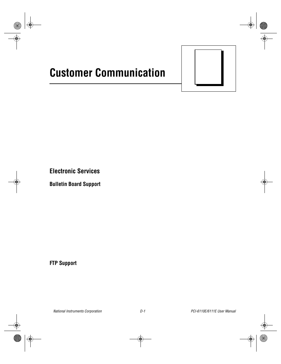 Appendix d customer communication, Appendix d, customer communication, Cont | Customer communication | National Instruments PCI-6110E/6111E User Manual | Page 89 / 113