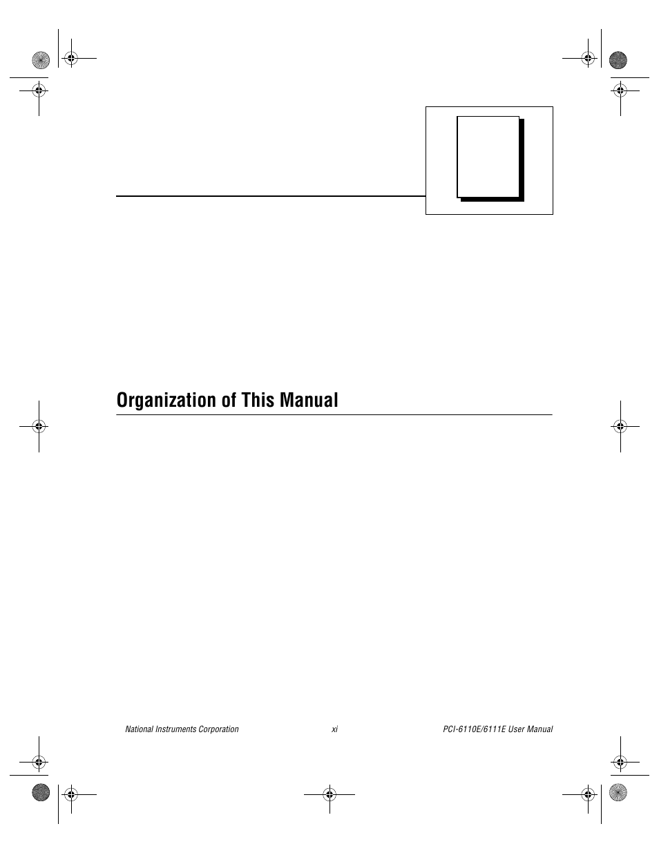 About this manual, Organization of this manual | National Instruments PCI-6110E/6111E User Manual | Page 9 / 113