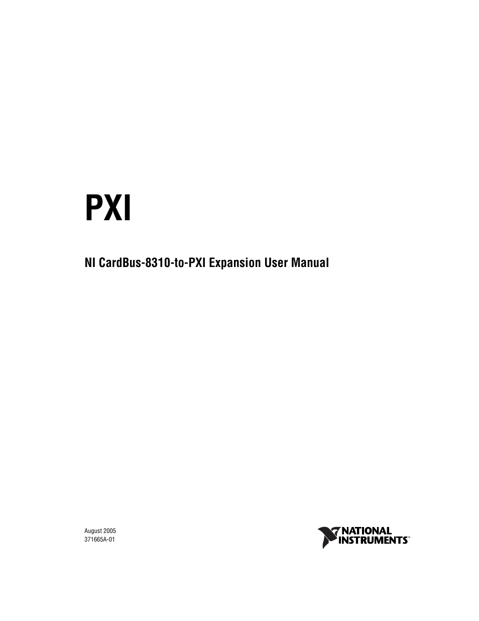 National Instruments NI CardBus-8310-to-PXI Expansion User Manual | 43 pages