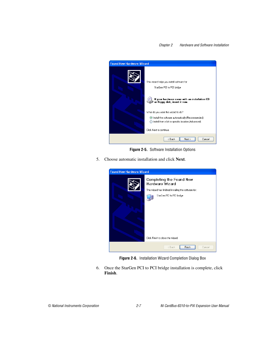 Figure 2-5. software installation options | National Instruments NI CardBus-8310-to-PXI Expansion User Manual | Page 21 / 43