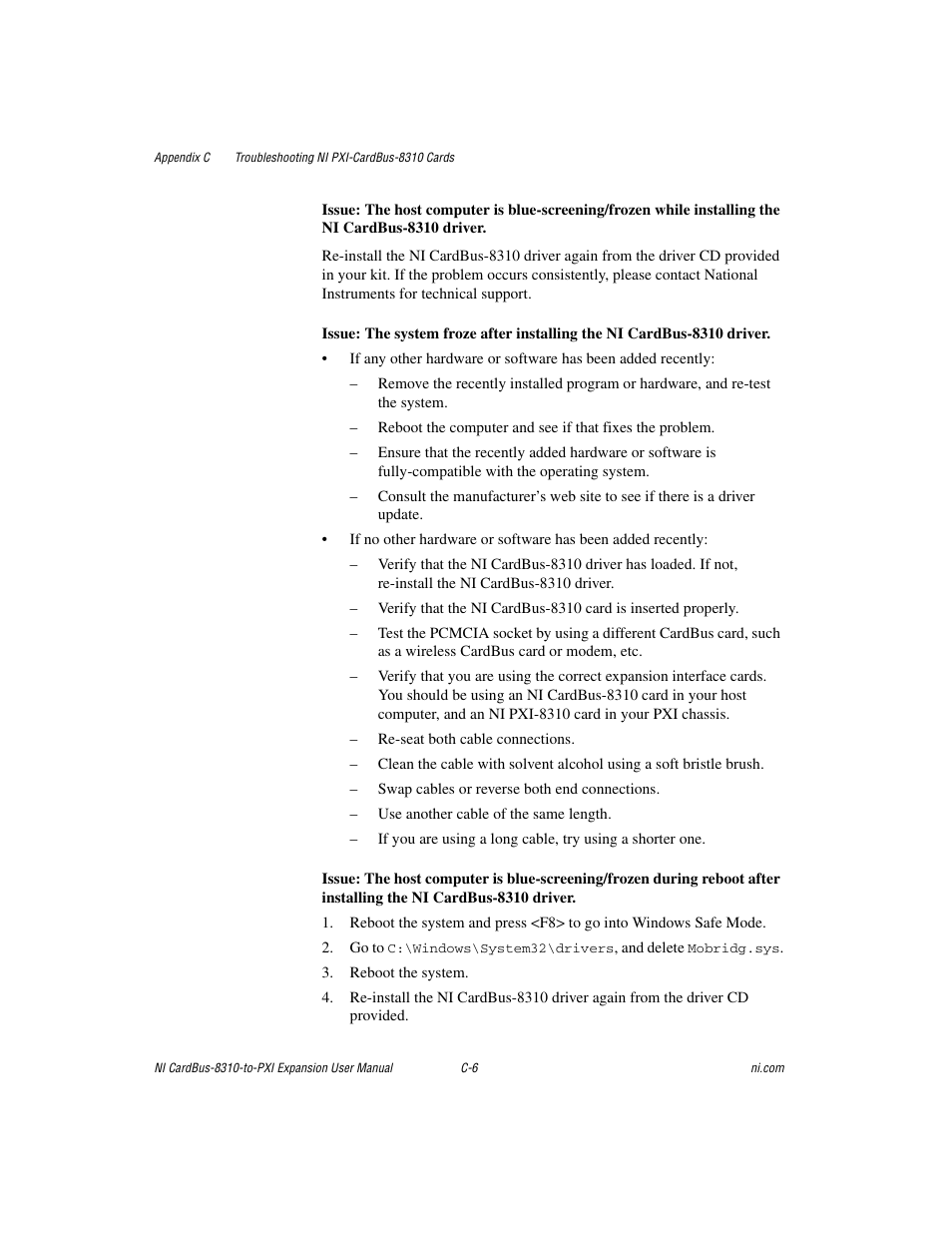 National Instruments NI CardBus-8310-to-PXI Expansion User Manual | Page 36 / 43