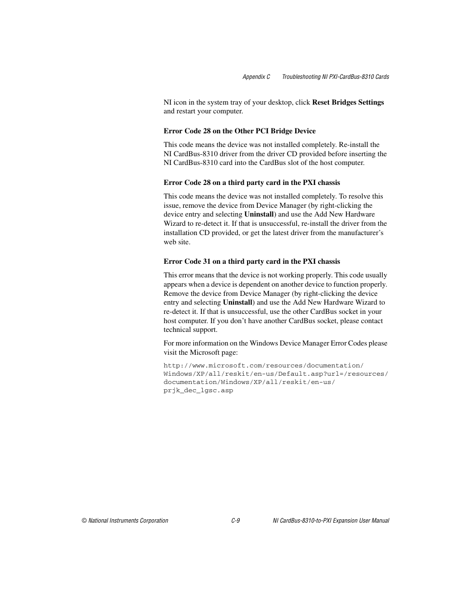 National Instruments NI CardBus-8310-to-PXI Expansion User Manual | Page 39 / 43