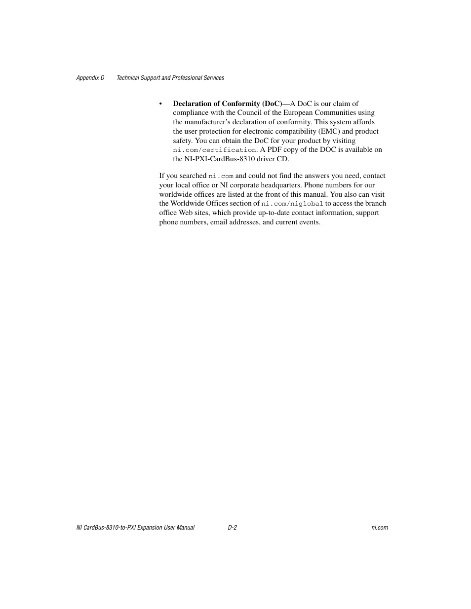 National Instruments NI CardBus-8310-to-PXI Expansion User Manual | Page 41 / 43