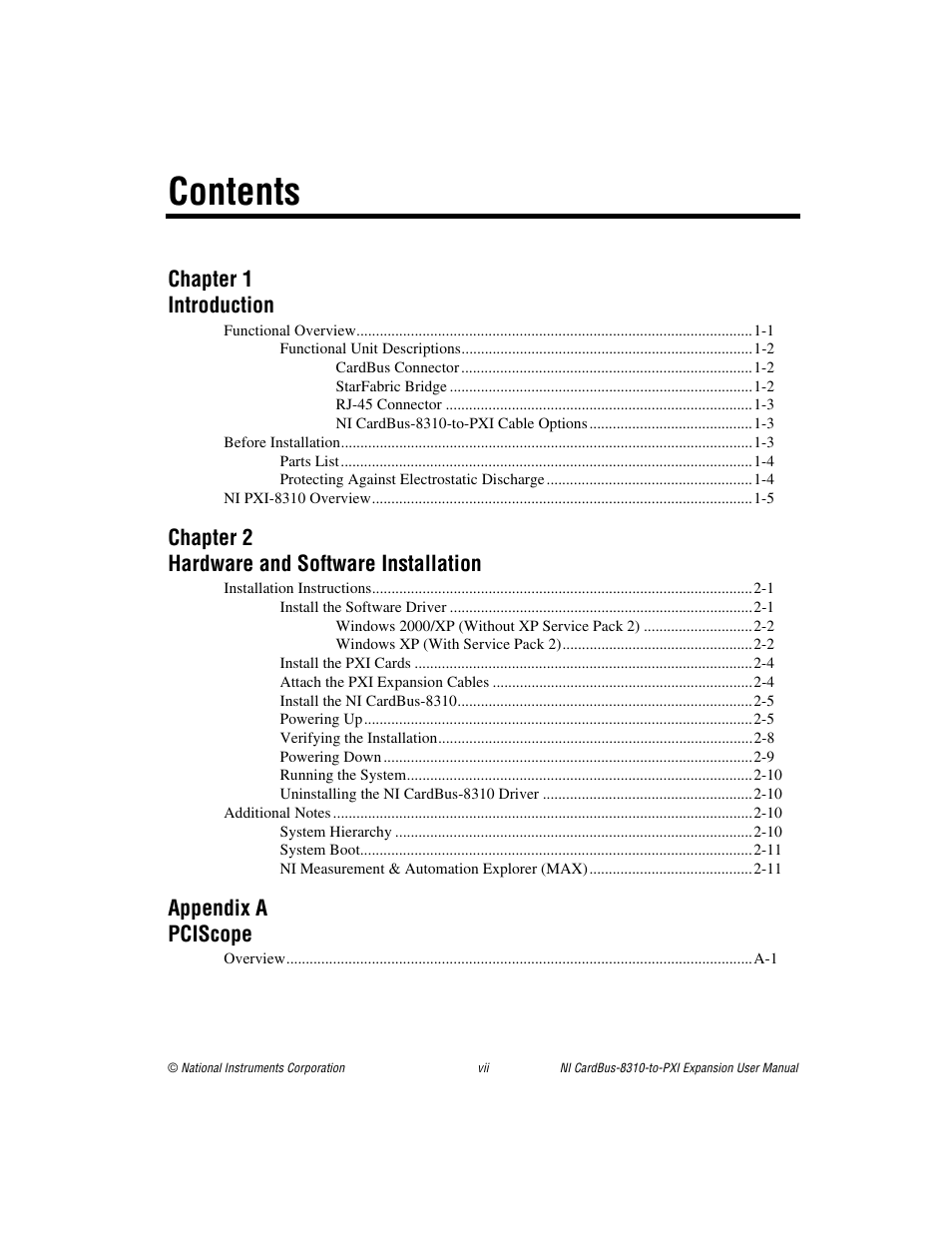 National Instruments NI CardBus-8310-to-PXI Expansion User Manual | Page 6 / 43