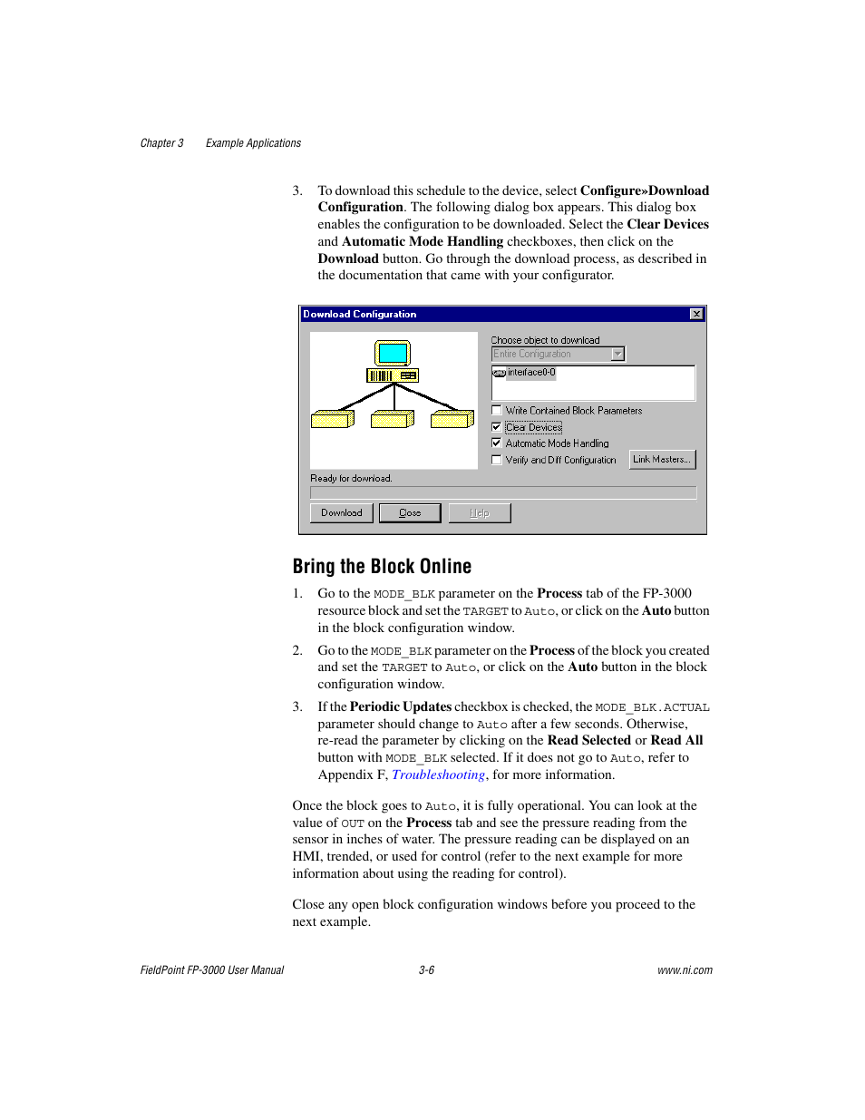 Bring the block online, Bring the block online -6 | National Instruments FP-3000 User Manual | Page 41 / 155
