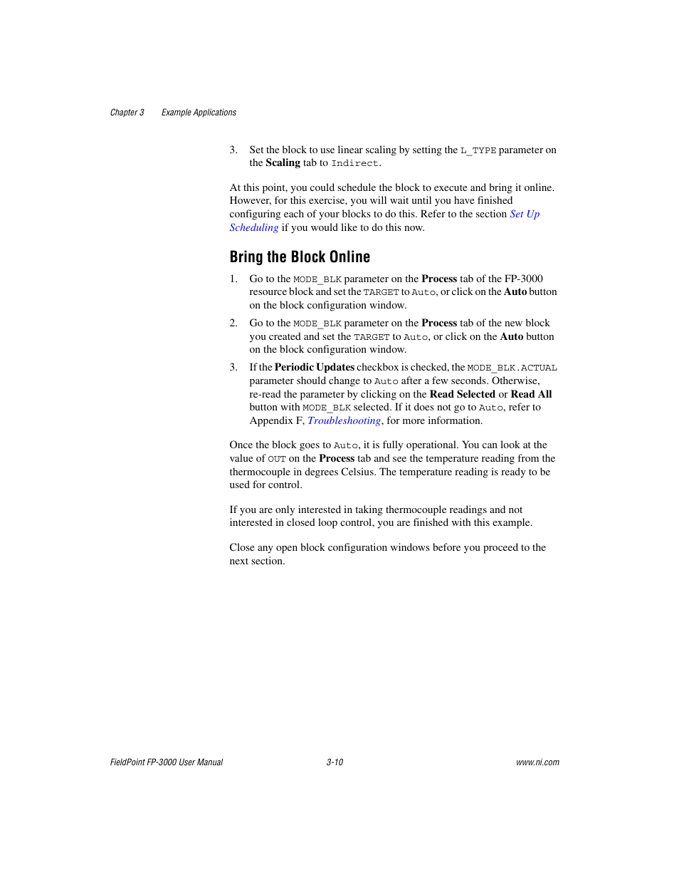 Bring the block online, Bring the block online -10 | National Instruments FP-3000 User Manual | Page 45 / 155