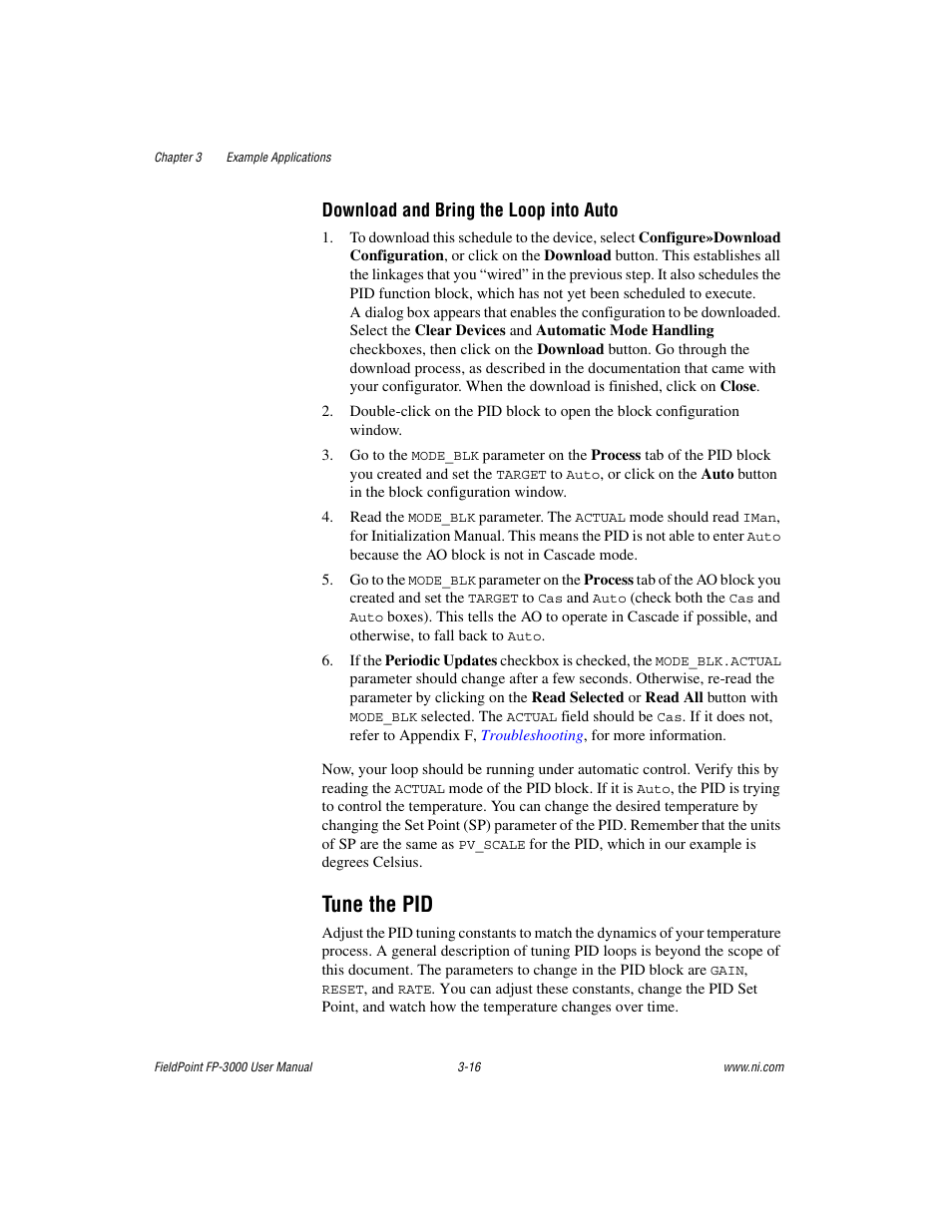 Tune the pid, Tune the pid -16 | National Instruments FP-3000 User Manual | Page 51 / 155