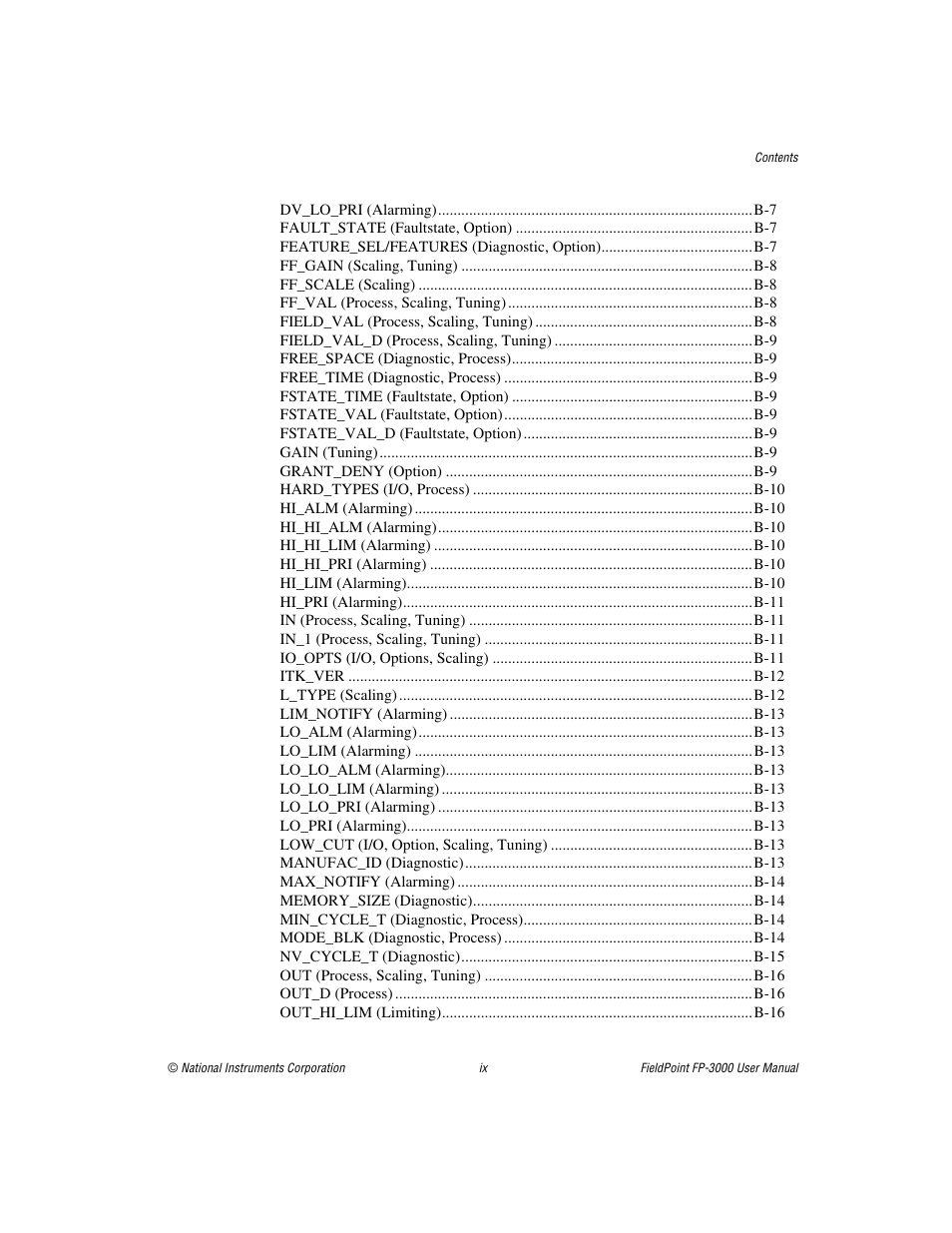 National Instruments FP-3000 User Manual | Page 9 / 155
