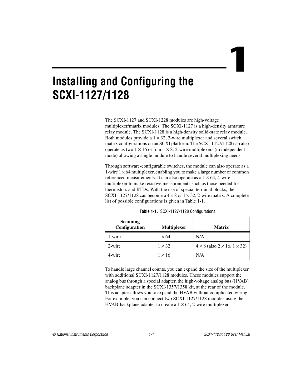 National Instruments SCXI-1127 User Manual | Page 11 / 97