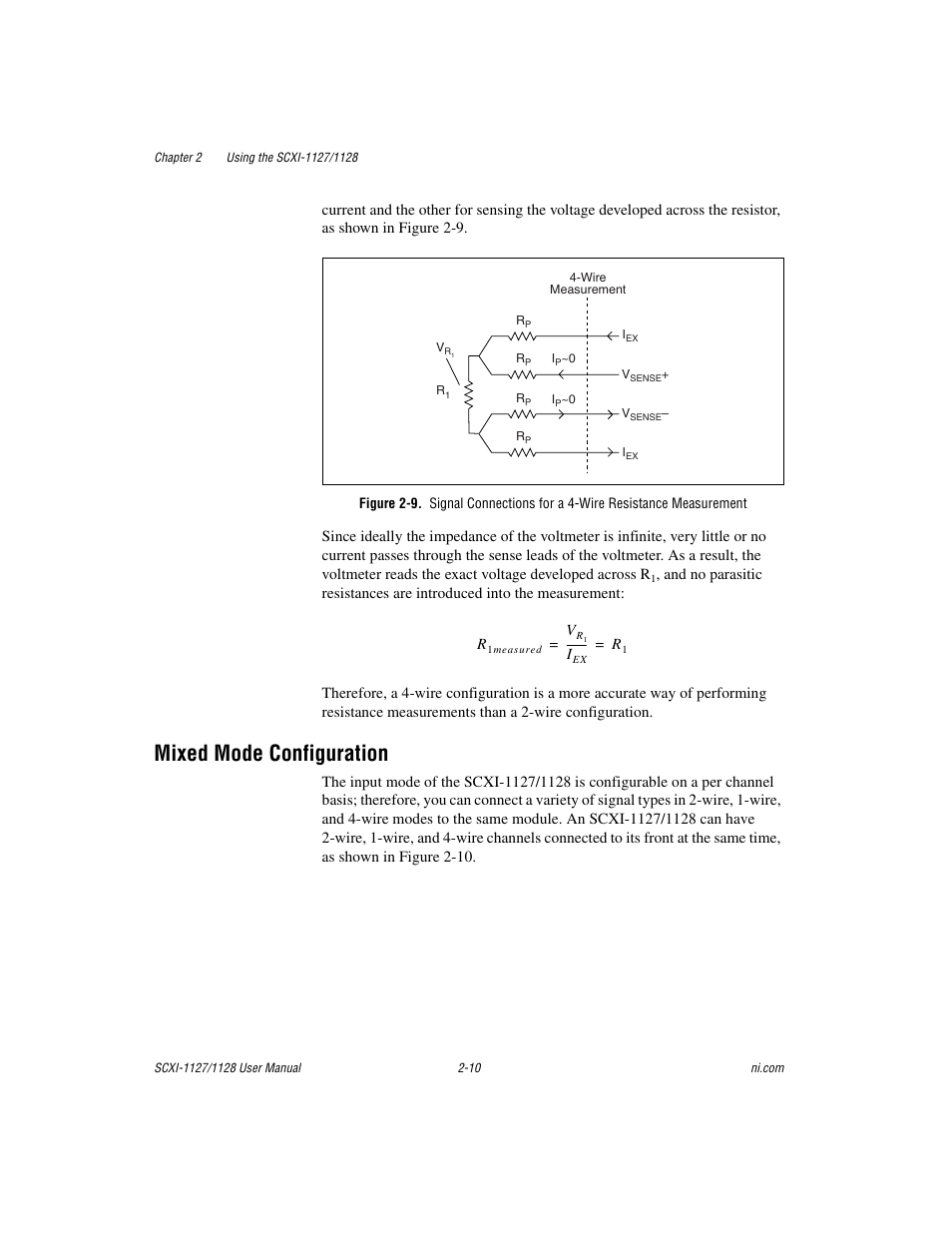 Mixed mode configuration, Mixed mode configuration -10, Figure 2-9 | National Instruments SCXI-1127 User Manual | Page 45 / 97