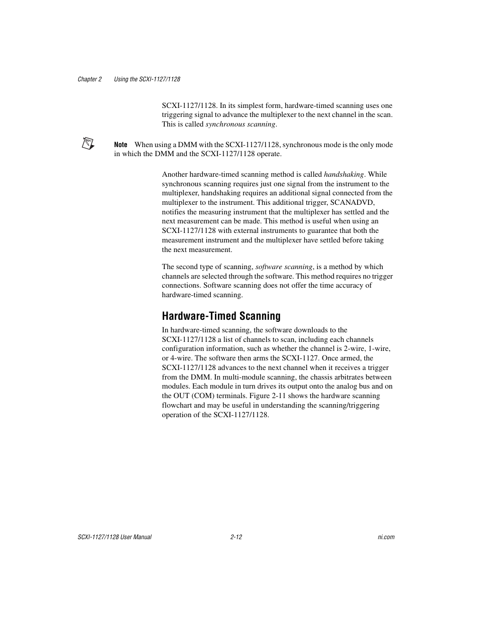 Hardware-timed scanning, Hardware-timed scanning -12 | National Instruments SCXI-1127 User Manual | Page 47 / 97