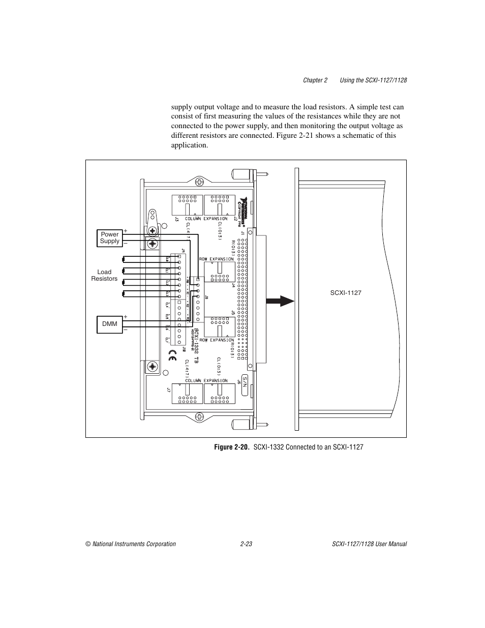 Figure 2-20. scxi-1332 connected to an scxi-1127, Figure 2-20, Scxi-1332 connected to an scxi-1127 -23 | National Instruments SCXI-1127 User Manual | Page 58 / 97