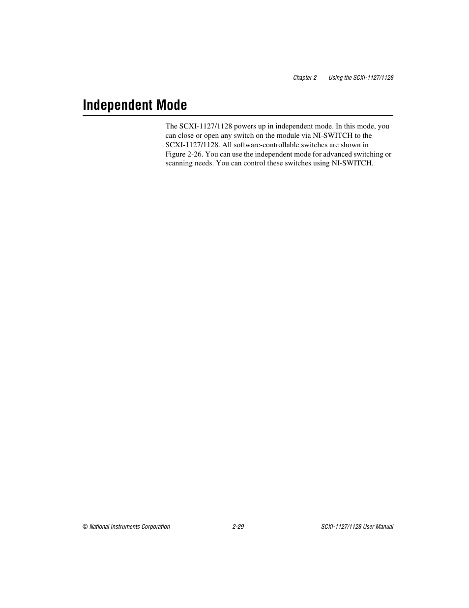 Independent mode, Independent mode -29 | National Instruments SCXI-1127 User Manual | Page 64 / 97