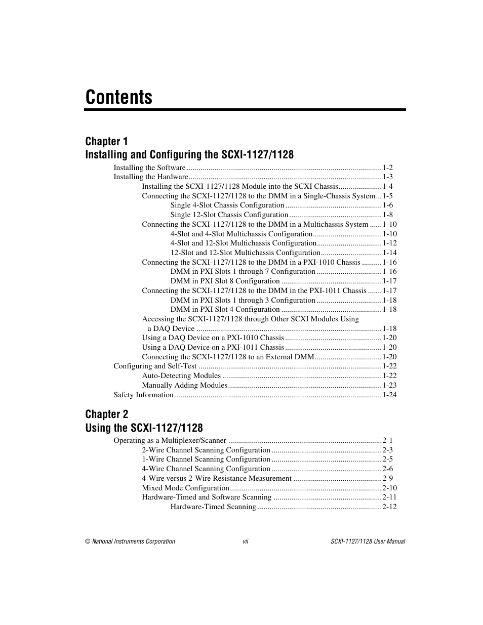 National Instruments SCXI-1127 User Manual | Page 7 / 97