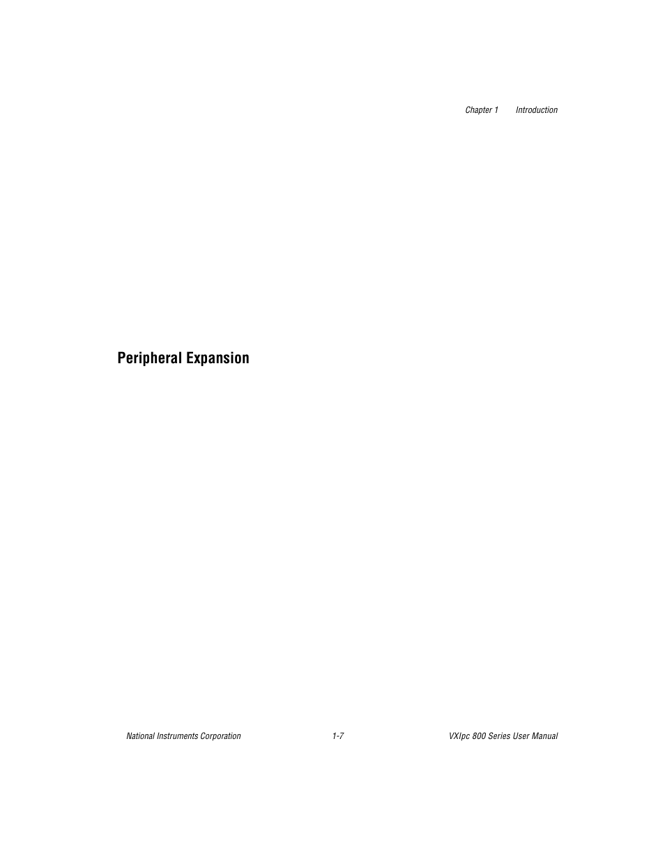 Peripheral expansion | National Instruments 800 Series User Manual | Page 19 / 104