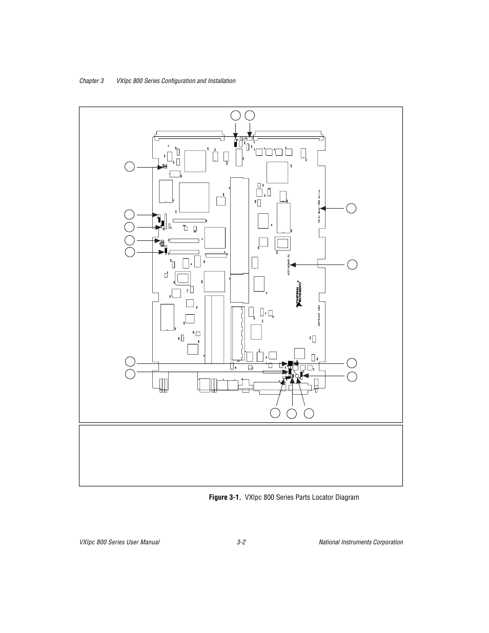 Figure 3-1. vxipc 800 series parts locator diagram | National Instruments 800 Series User Manual | Page 26 / 104