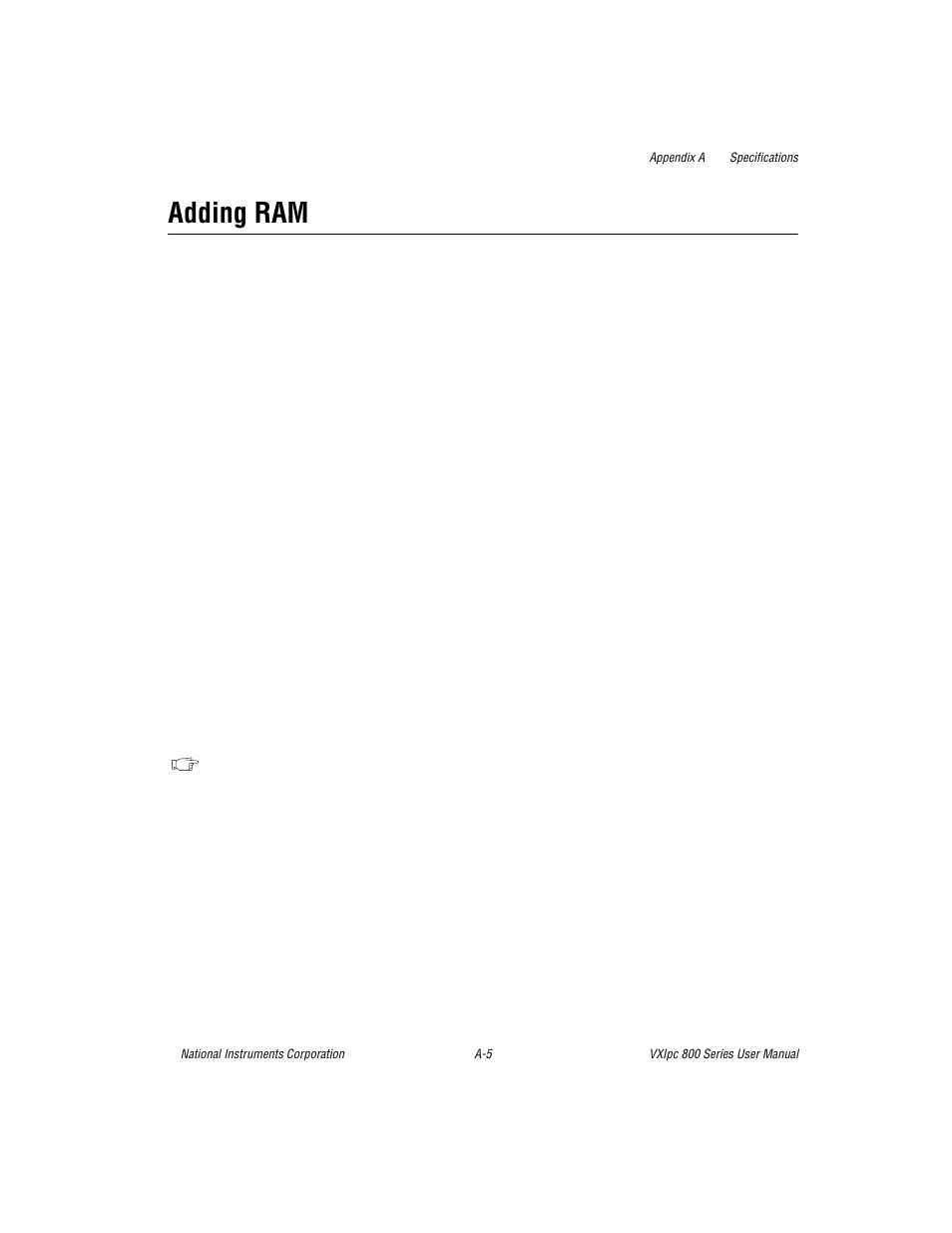 Adding ram | National Instruments 800 Series User Manual | Page 44 / 104