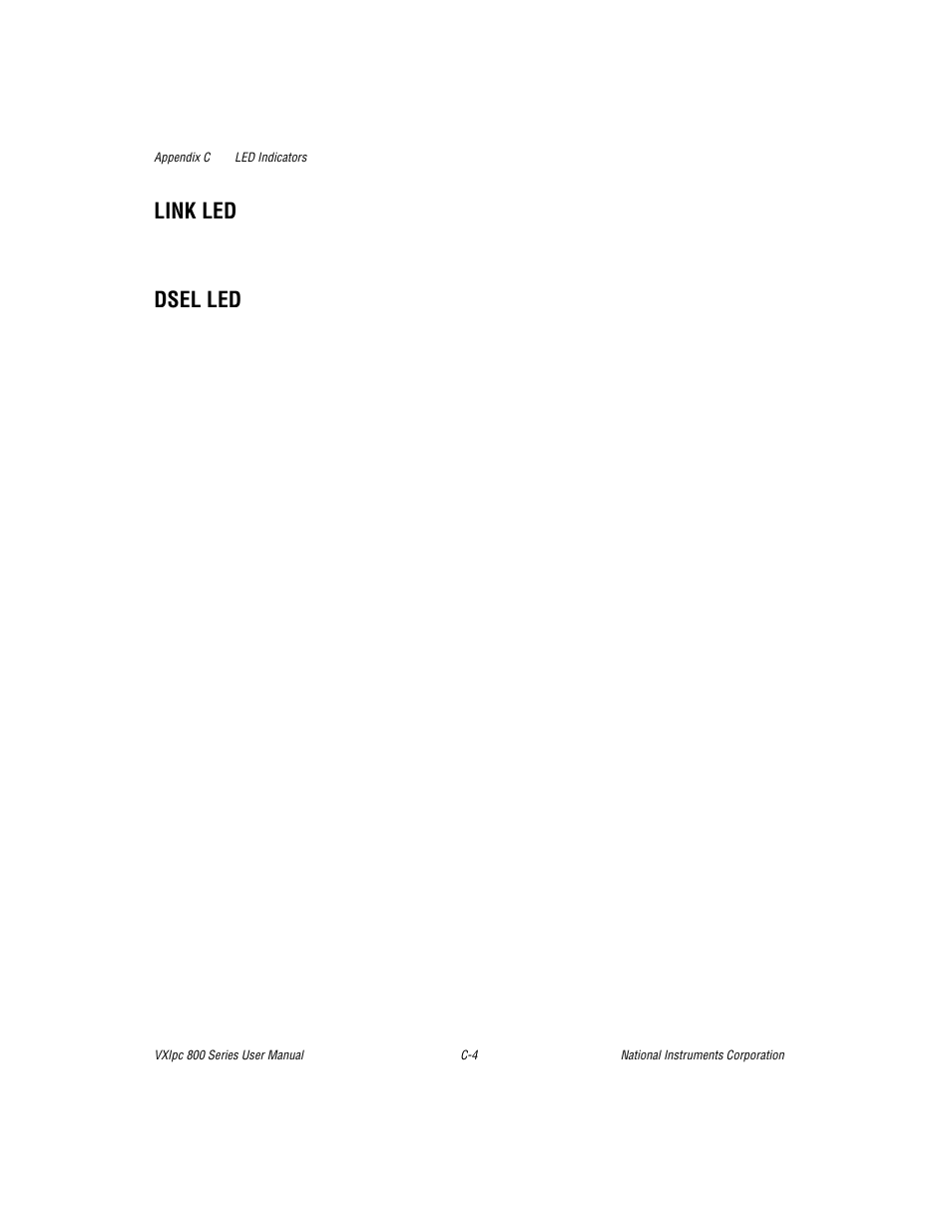 Link led, Dsel led | National Instruments 800 Series User Manual | Page 51 / 104