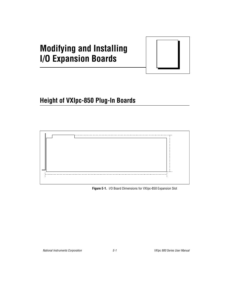Modifying and installing i/o expansion boards, Height of vxipc-850 plug-in boards | National Instruments 800 Series User Manual | Page 72 / 104