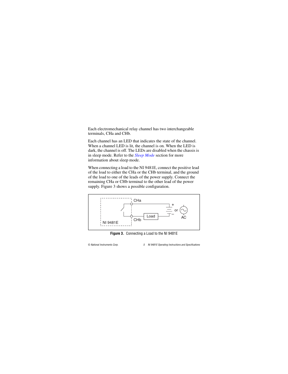 Figure 3. connecting a load to the ni 9481e | National Instruments NI 9481E User Manual | Page 5 / 16