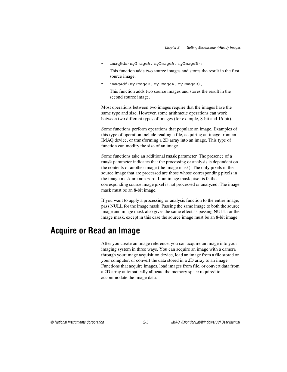 Acquire or read an image, Acquire or read an image -5 | National Instruments IMAQ Vision for Measurement Studio User Manual | Page 18 / 114