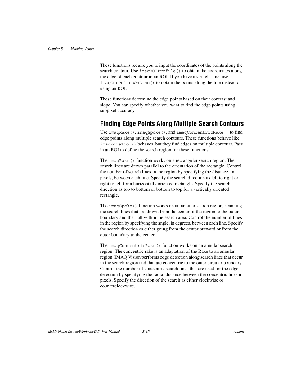 Finding edge points along multiple search contours | National Instruments IMAQ Vision for Measurement Studio User Manual | Page 58 / 114