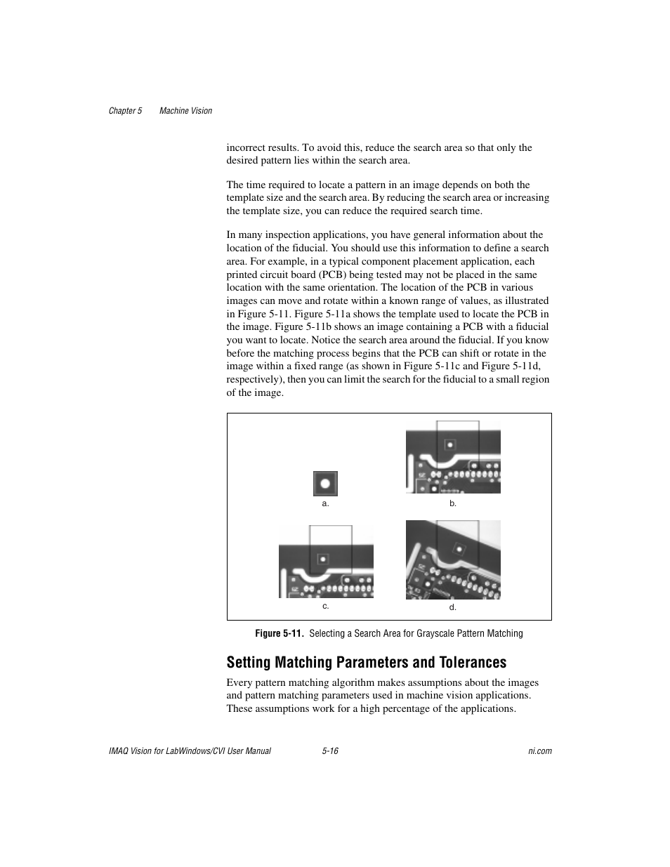 Setting matching parameters and tolerances, Setting matching parameters and tolerances -16 | National Instruments IMAQ Vision for Measurement Studio User Manual | Page 62 / 114