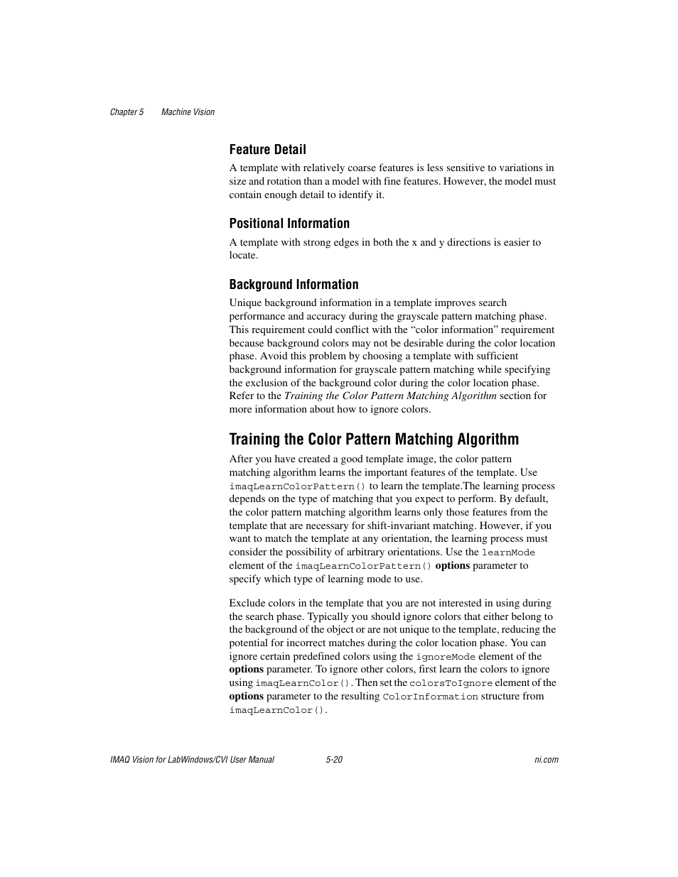 Training the color pattern matching algorithm, Training the color pattern matching algorithm -20 | National Instruments IMAQ Vision for Measurement Studio User Manual | Page 66 / 114