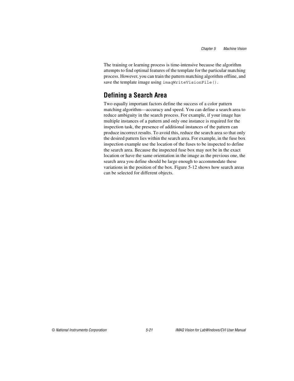 Defining a search area, Defining a search area -21 | National Instruments IMAQ Vision for Measurement Studio User Manual | Page 67 / 114