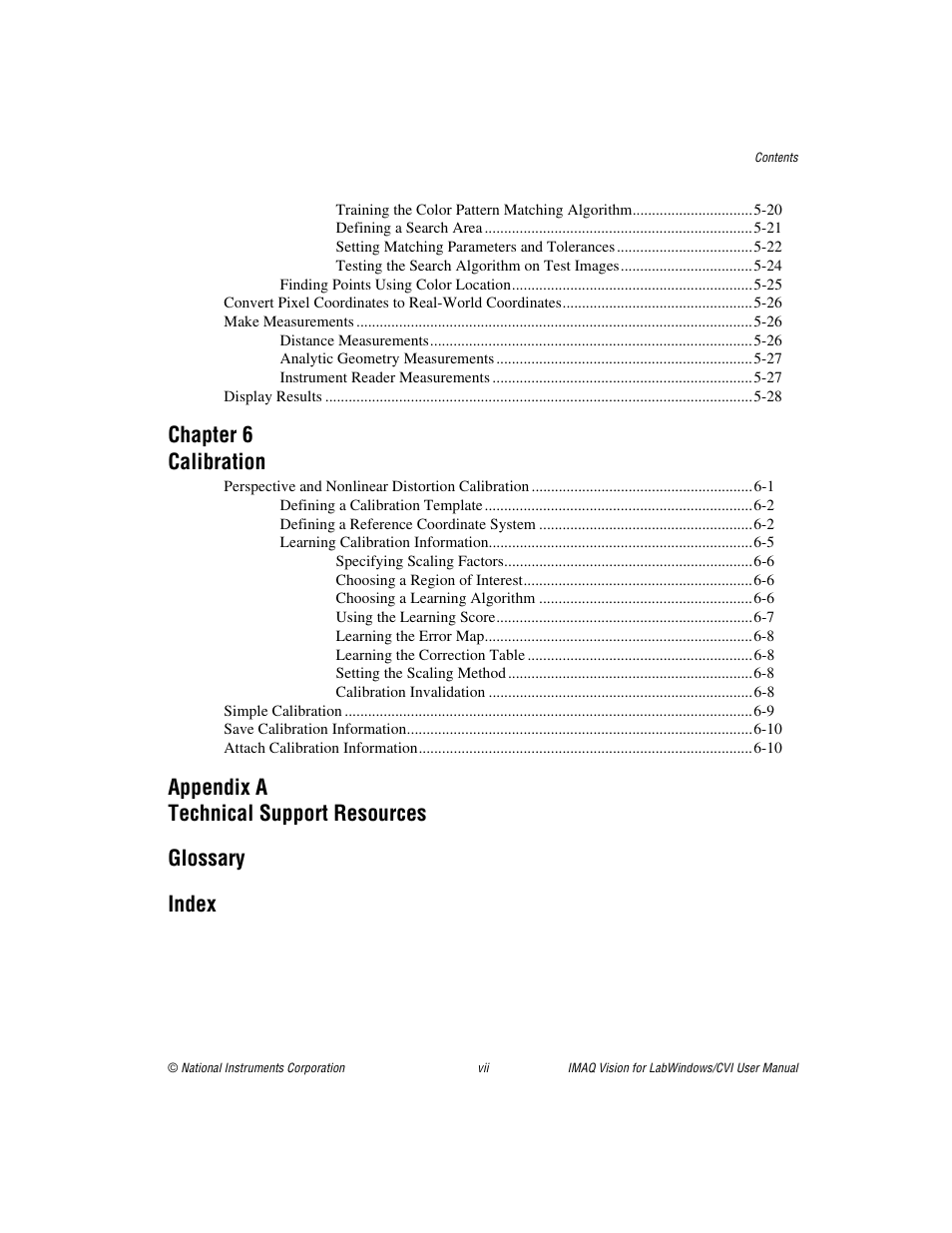 Chapter 6 calibration | National Instruments IMAQ Vision for Measurement Studio User Manual | Page 7 / 114