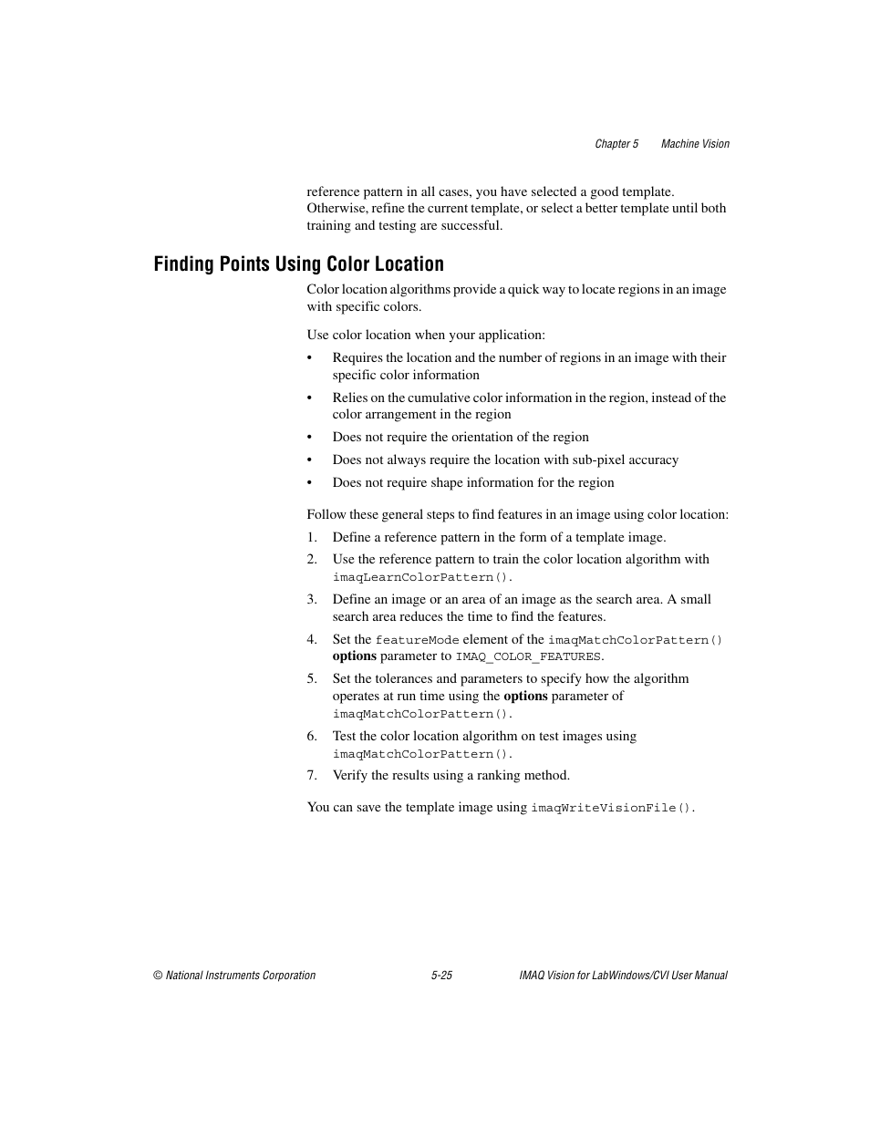 Finding points using color location, Finding points using color location -25 | National Instruments IMAQ Vision for Measurement Studio User Manual | Page 71 / 114