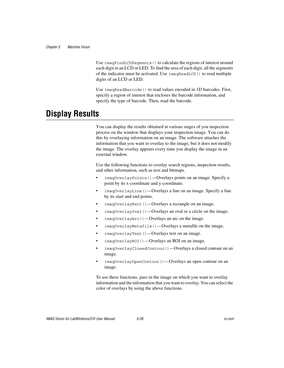 Display results, Display results -28 | National Instruments IMAQ Vision for Measurement Studio User Manual | Page 74 / 114