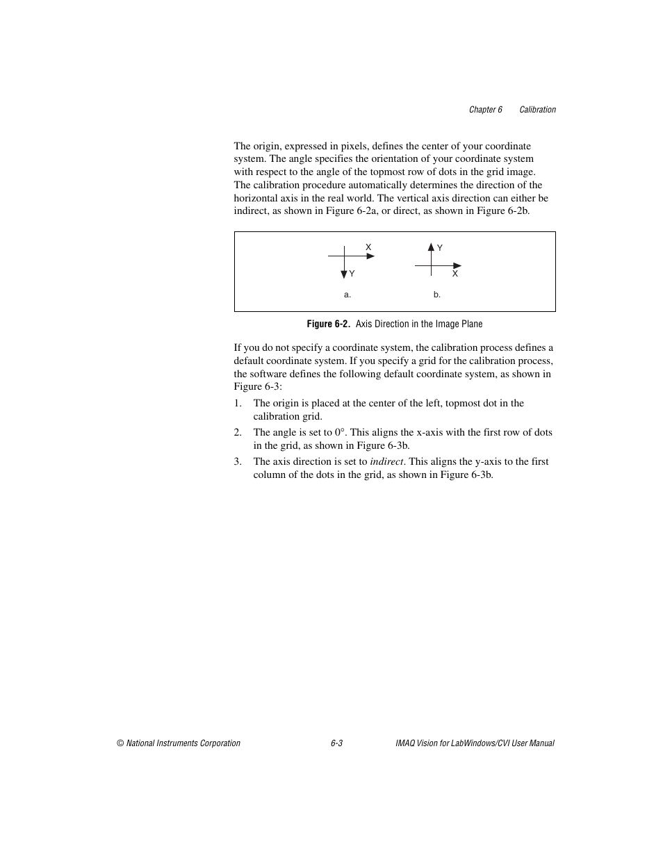 Figure 6-2. axis direction in the image plane | National Instruments IMAQ Vision for Measurement Studio User Manual | Page 78 / 114