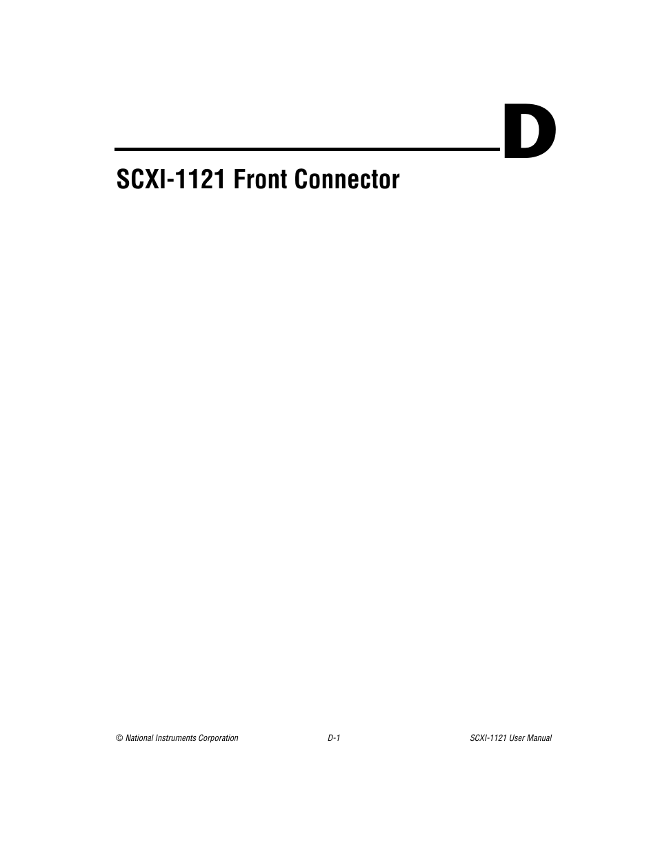 Appendix d scxi-1121 front connector, Scxi-1121 front connector | National Instruments SCXI-1121 User Manual | Page 119 / 162