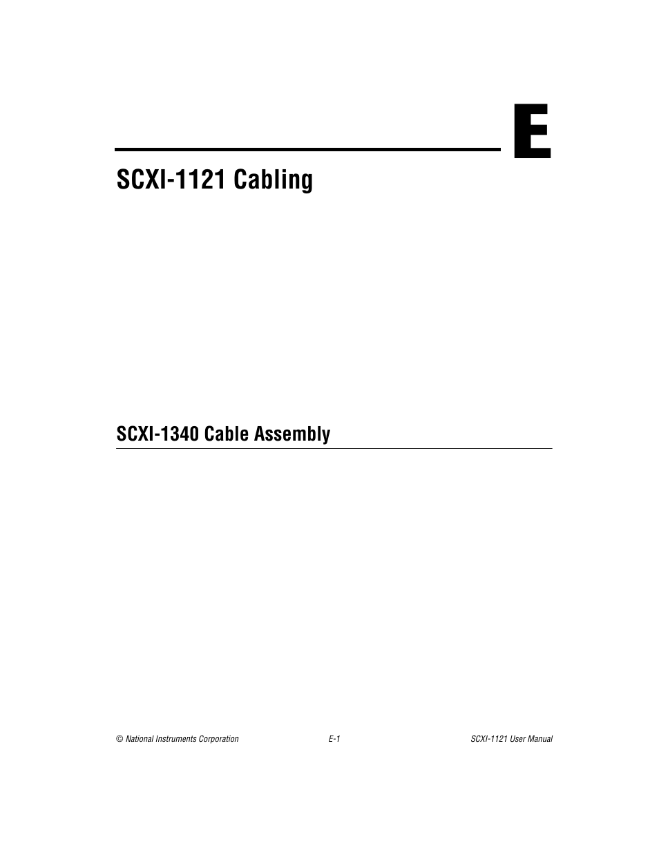 Appendix e scxi-1121 cabling, Scxi-1121 cabling, Ndix e | Pendix e, Scxi-1340 cable assembly | National Instruments SCXI-1121 User Manual | Page 123 / 162