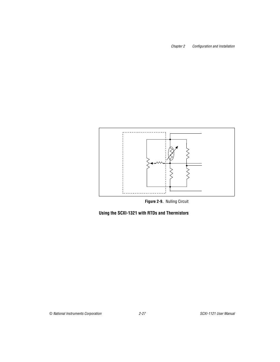 Figure 2-9. nulling circuit, Figure 2-9, Nulling circuit -29 | National Instruments SCXI-1121 User Manual | Page 43 / 162