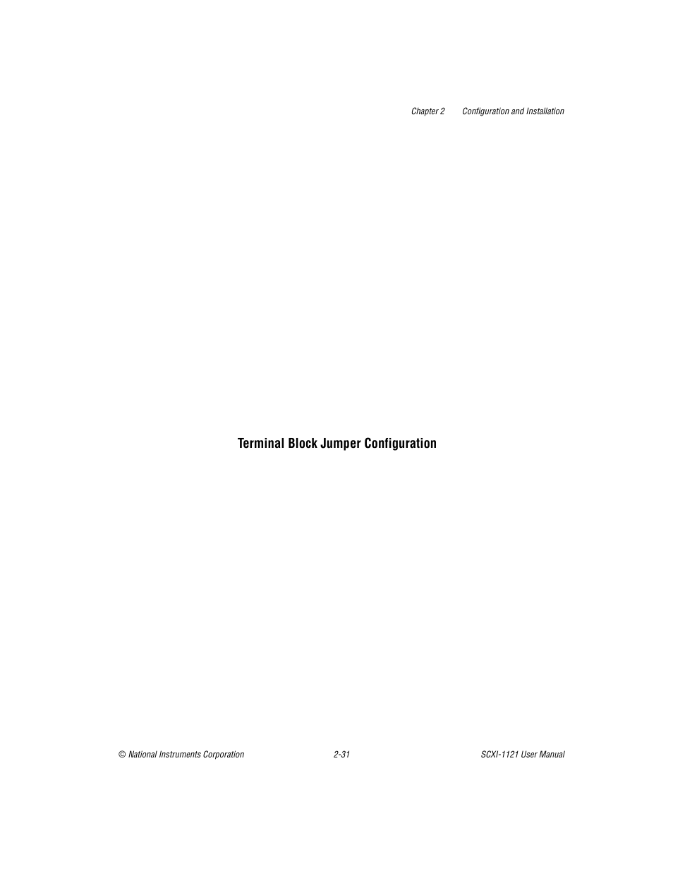 Terminal block jumper configuration | National Instruments SCXI-1121 User Manual | Page 47 / 162