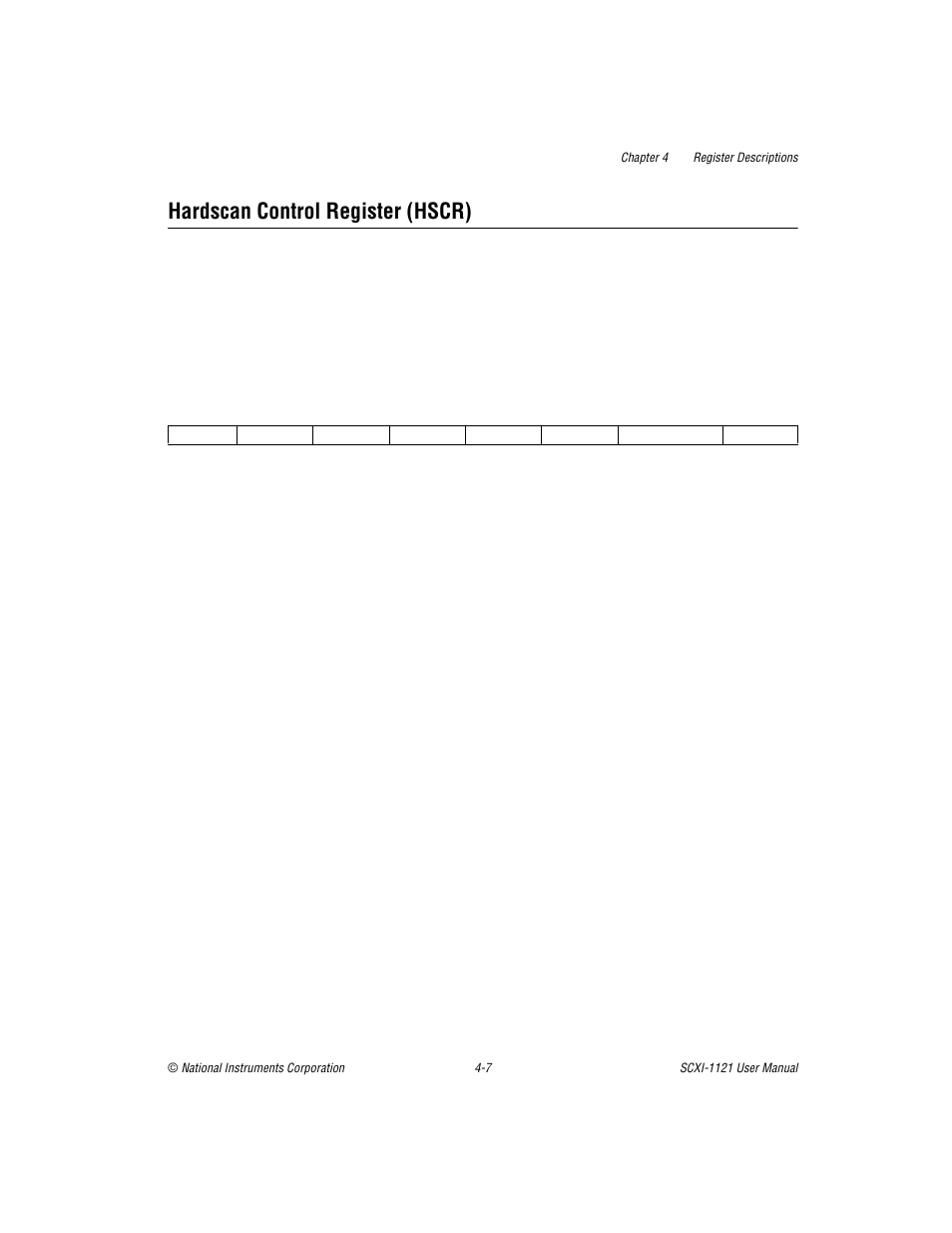 Hardscan control register (hscr) | National Instruments SCXI-1121 User Manual | Page 89 / 162